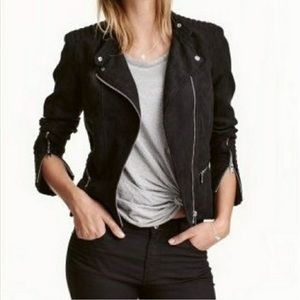H&M Faux-Suede Moto Jacket US8